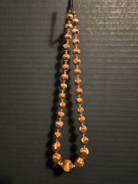 Necklace Brown Beads Plastic Length 8 1/2"